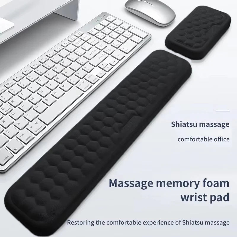 Memory Foam Wrist Rest Pad – Keyboard & Mouse Ergonomic Support