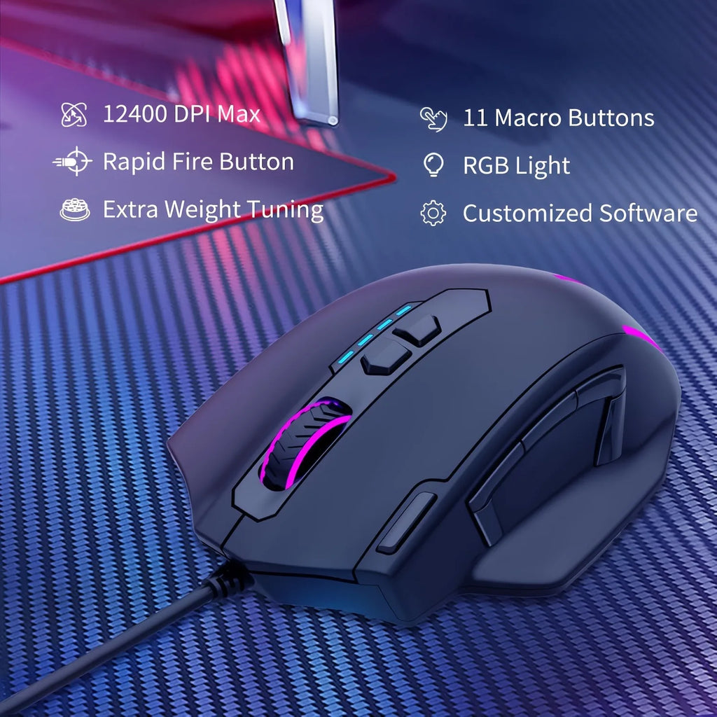 E-YOOSO X-41PRO Wired Gaming Mouse – 11 Programmable Buttons RGB
