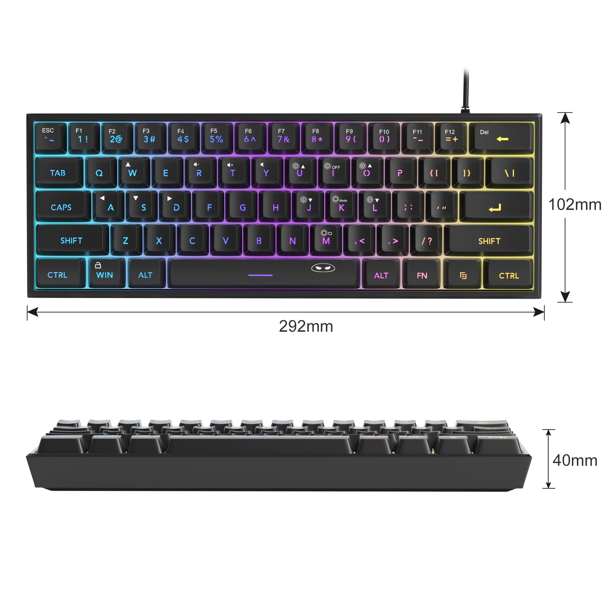 MageGee TS91 60% RGB Mechanical Feel Keyboard – Compact Waterproof