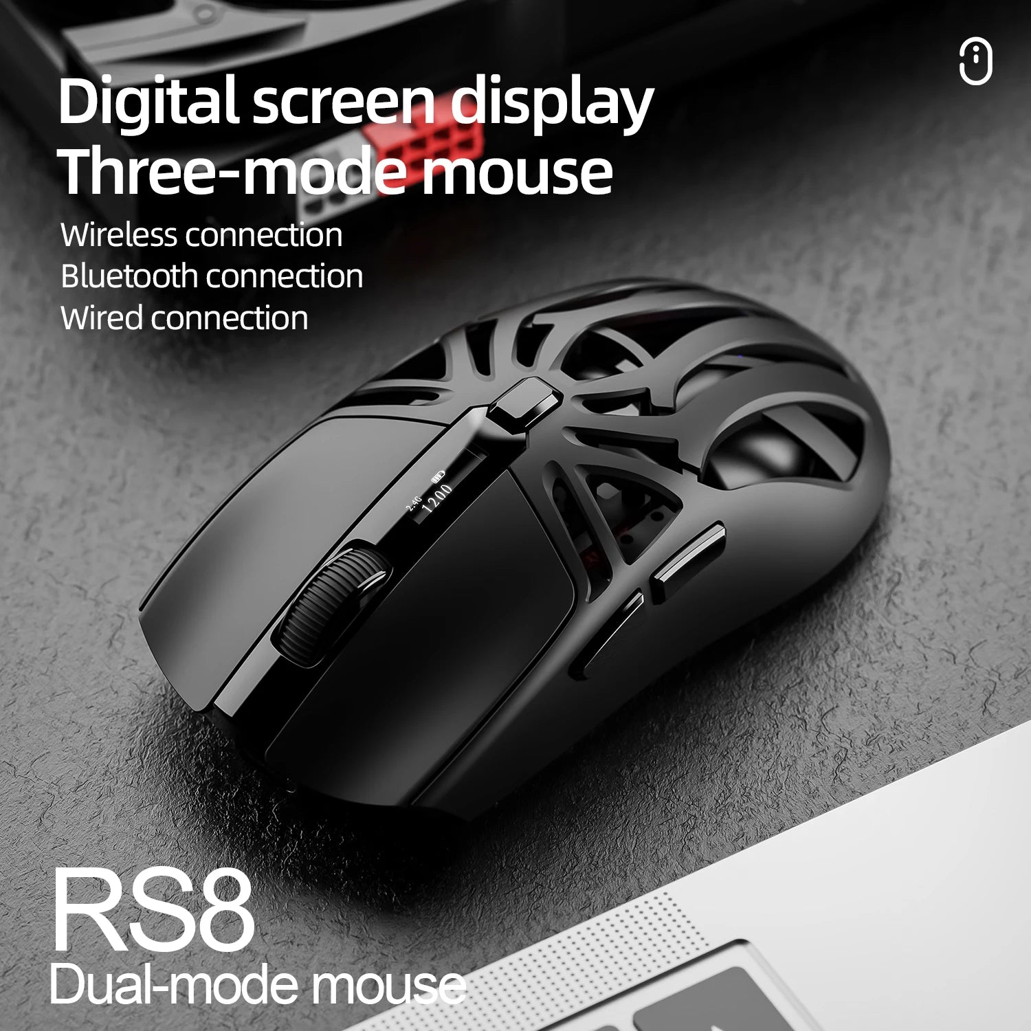 SmailWolf RS8 Tri-Mode Wireless Gaming Mouse