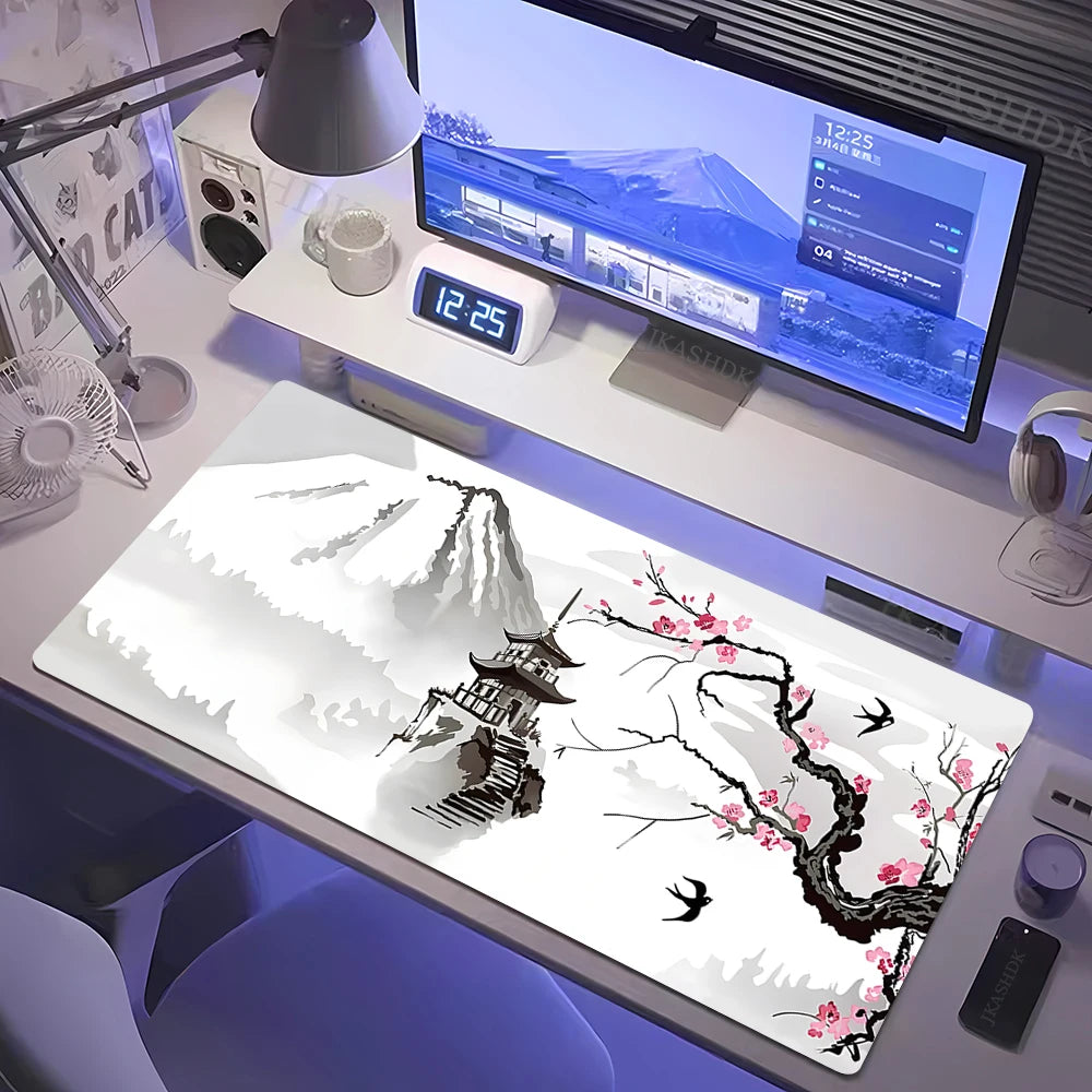 Cherry Blossom Wrist Rest Mouse Pad – White Sakura Gaming Mat