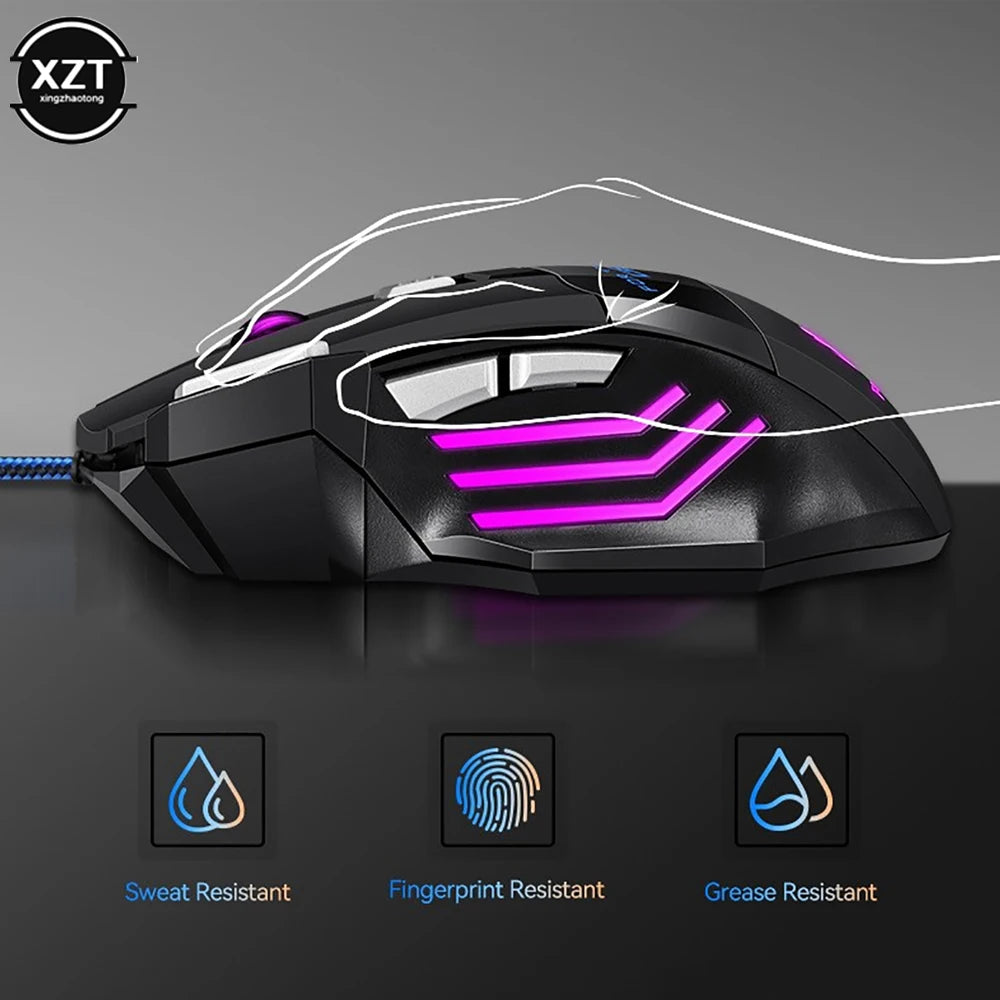 WYMECT 5500 DPI Wired Gaming Mouse with 7 Buttons & RGB LED