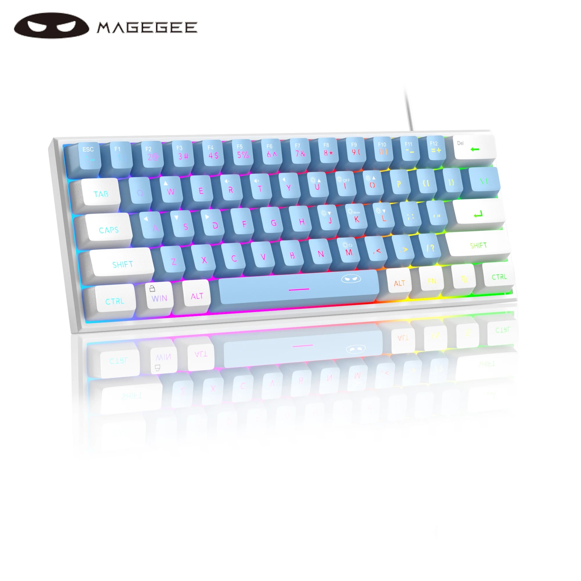 MageGee TS91 60% RGB Mechanical Feel Keyboard – Compact Waterproof