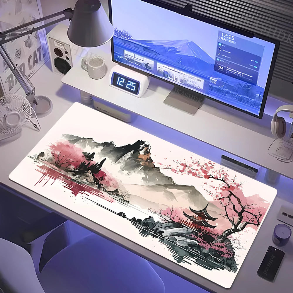 Cherry Blossom Wrist Rest Mouse Pad – White Sakura Gaming Mat