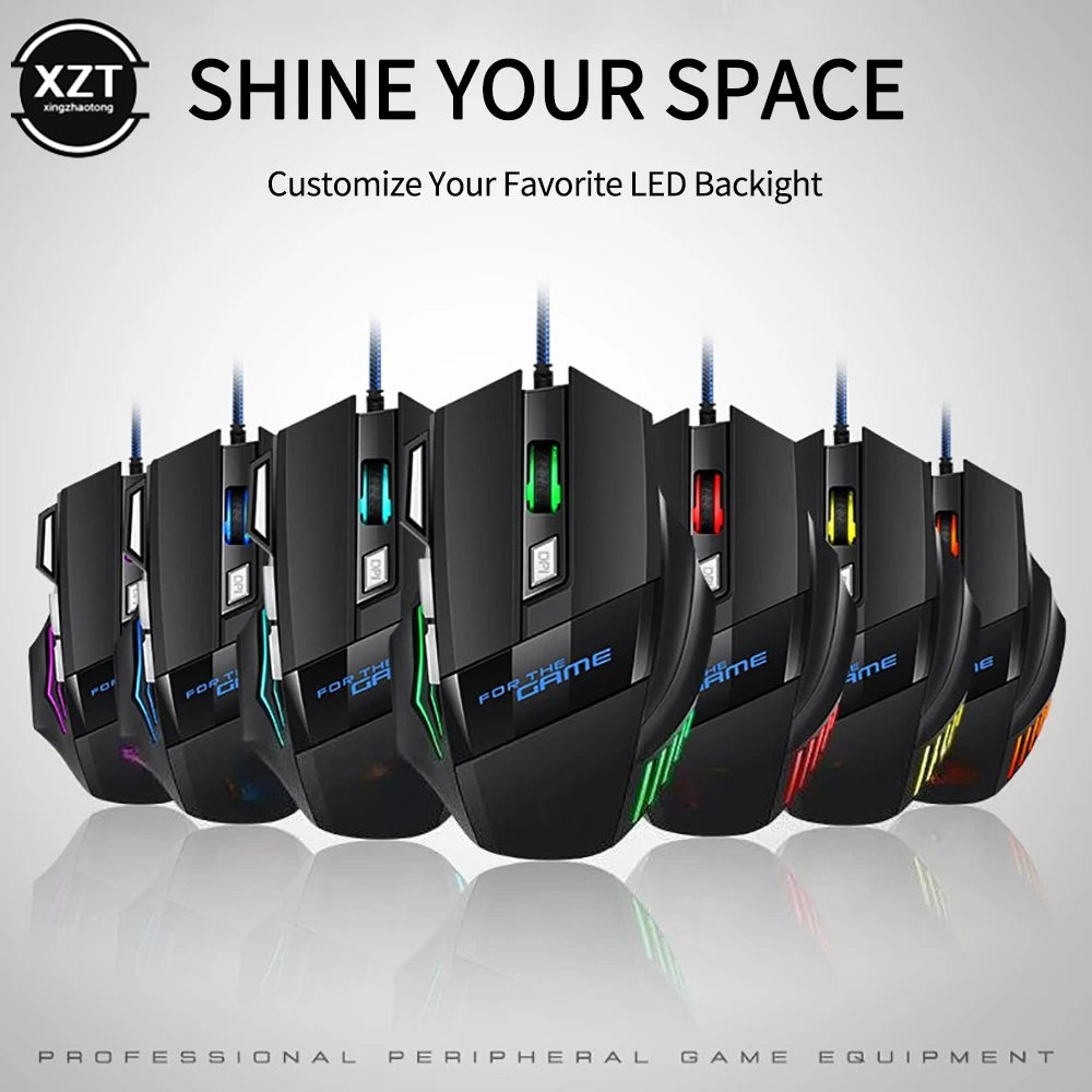 WYMECT 5500 DPI Wired Gaming Mouse with 7 Buttons & RGB LED