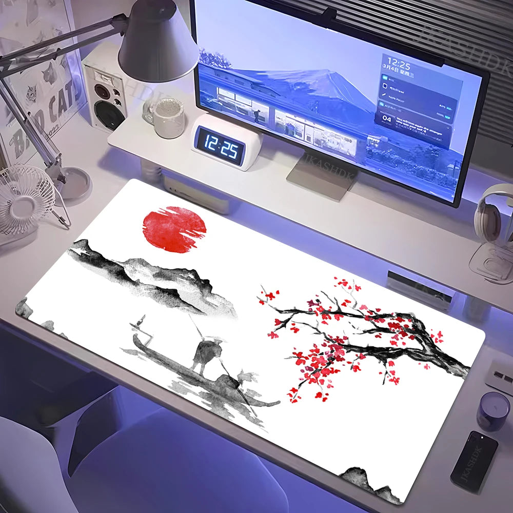 Cherry Blossom Wrist Rest Mouse Pad – White Sakura Gaming Mat