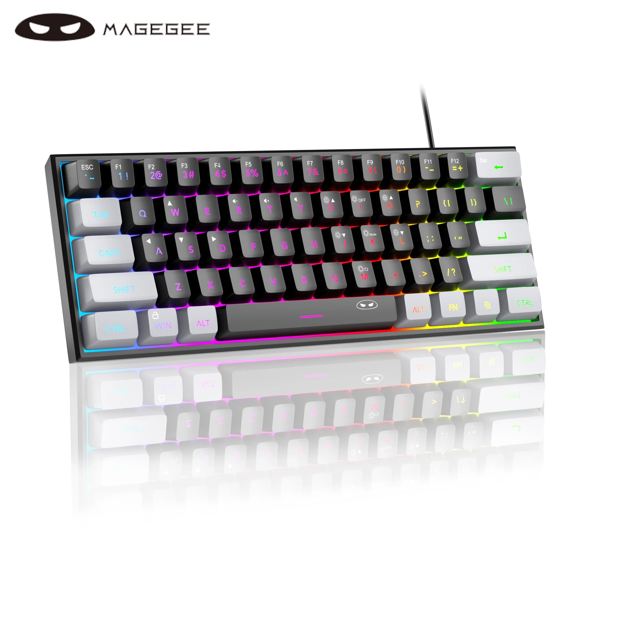 MageGee TS91 60% RGB Mechanical Feel Keyboard – Compact Waterproof